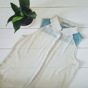 Sleeveless Collard Blouse